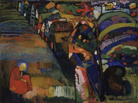 Bild mit Häusern van Wassily Kandinsky