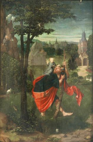 NK 2556 - St Christopher by Master of Frankfurt (photo: Mauritshuis)