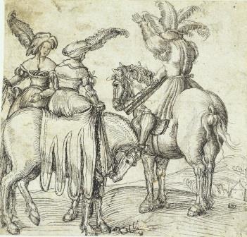 Ruiter met twee courtisanes te paard door Erhard Altdorfer (foto: Boijmans van Beuningen)