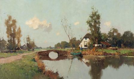 NK 2943 - Landscape with Farmhouse on the Water by E.J. Ligtelijn (photo: RCE)