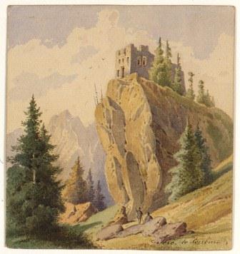 NK 3229 - Mountain landscape with castlel by T. le Feubure (photo: RCE)