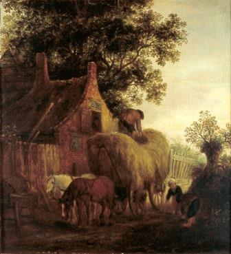 NK 1861 - Unloading the hay wagon by Isaac van Ostade (photo: RCE)