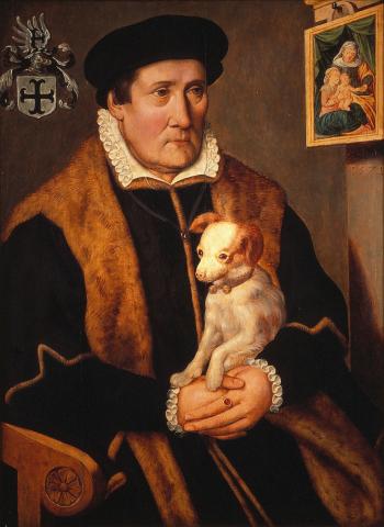 NK 2828 - Portrait of a man with a dog, anonymous (photo: RCE)