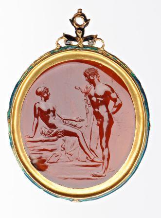 NK 2904 - Gem depicting Bacchus and Ariadne (photo: Rijksmuseum van Oudheden)